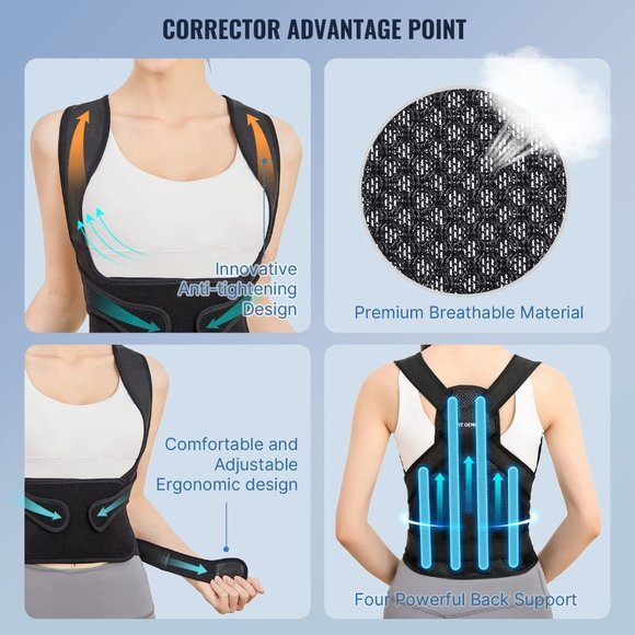 Back Brace and Posture Corrector for Women and Men, Back Straightener Posture - Picture 3 of 8